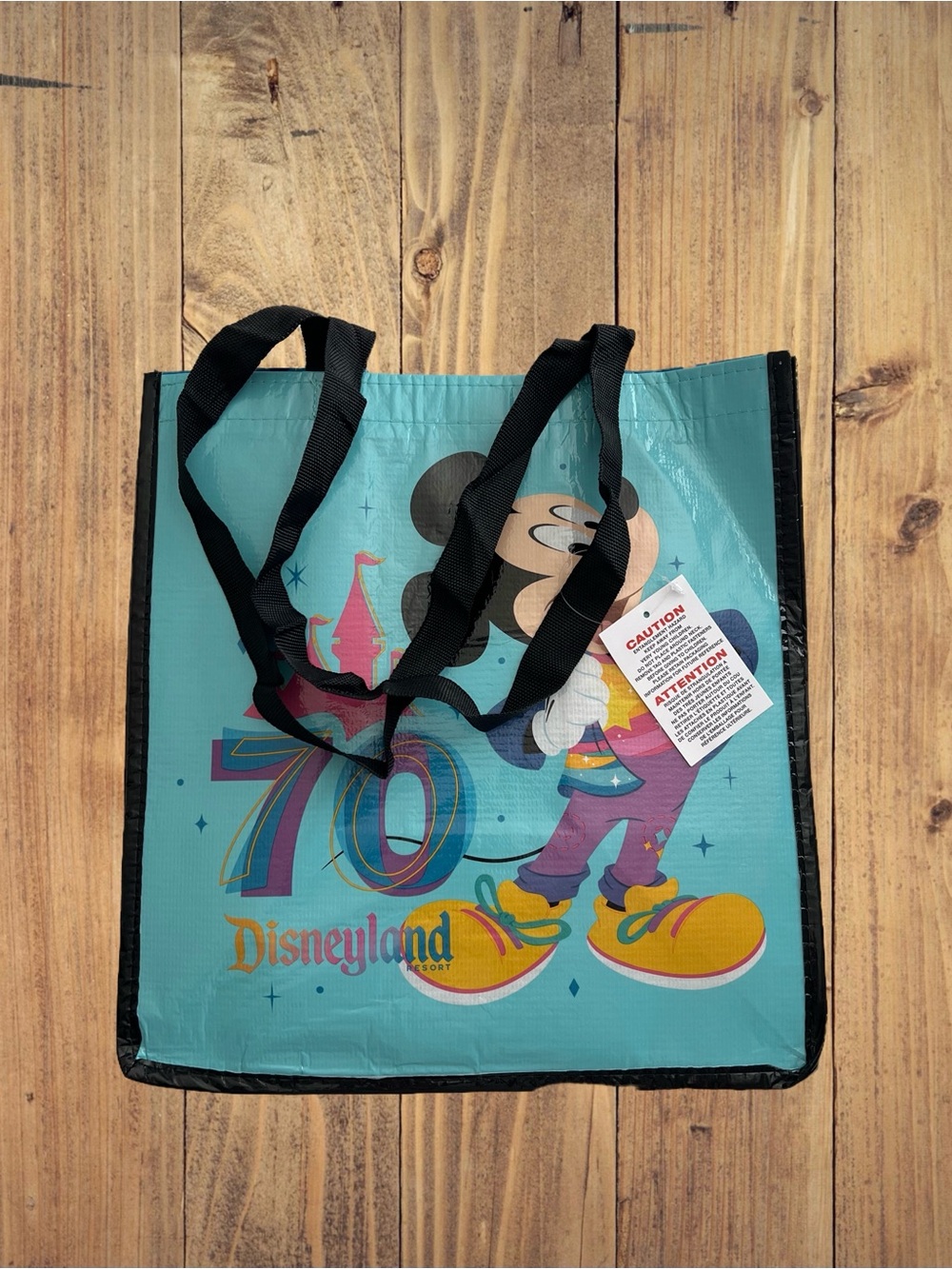 Disney Teal Mickey 70th Anniversary Tote Bag